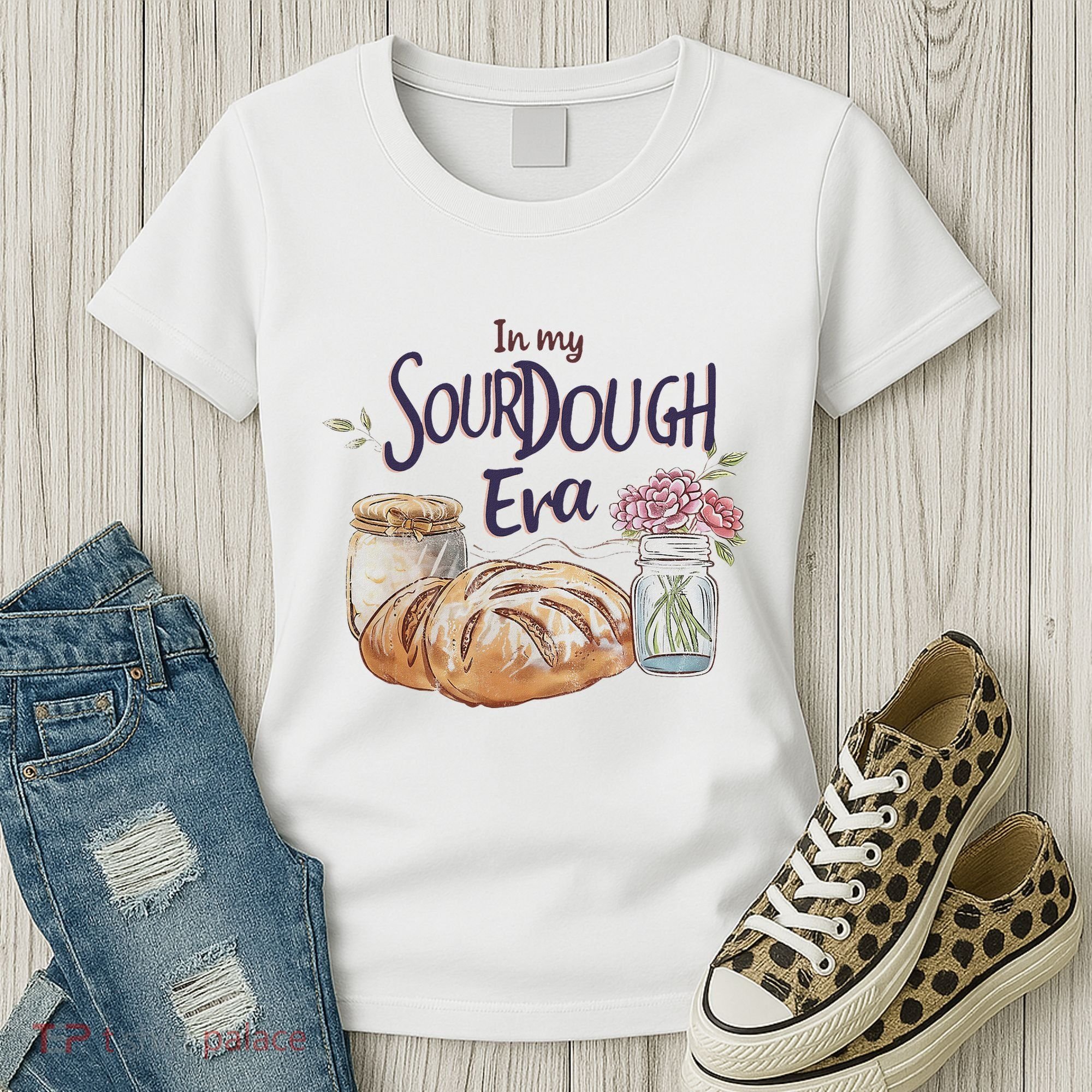 Groovy In My Sourdough Era Funny Pun In My Bread Making Women's T-Shirt