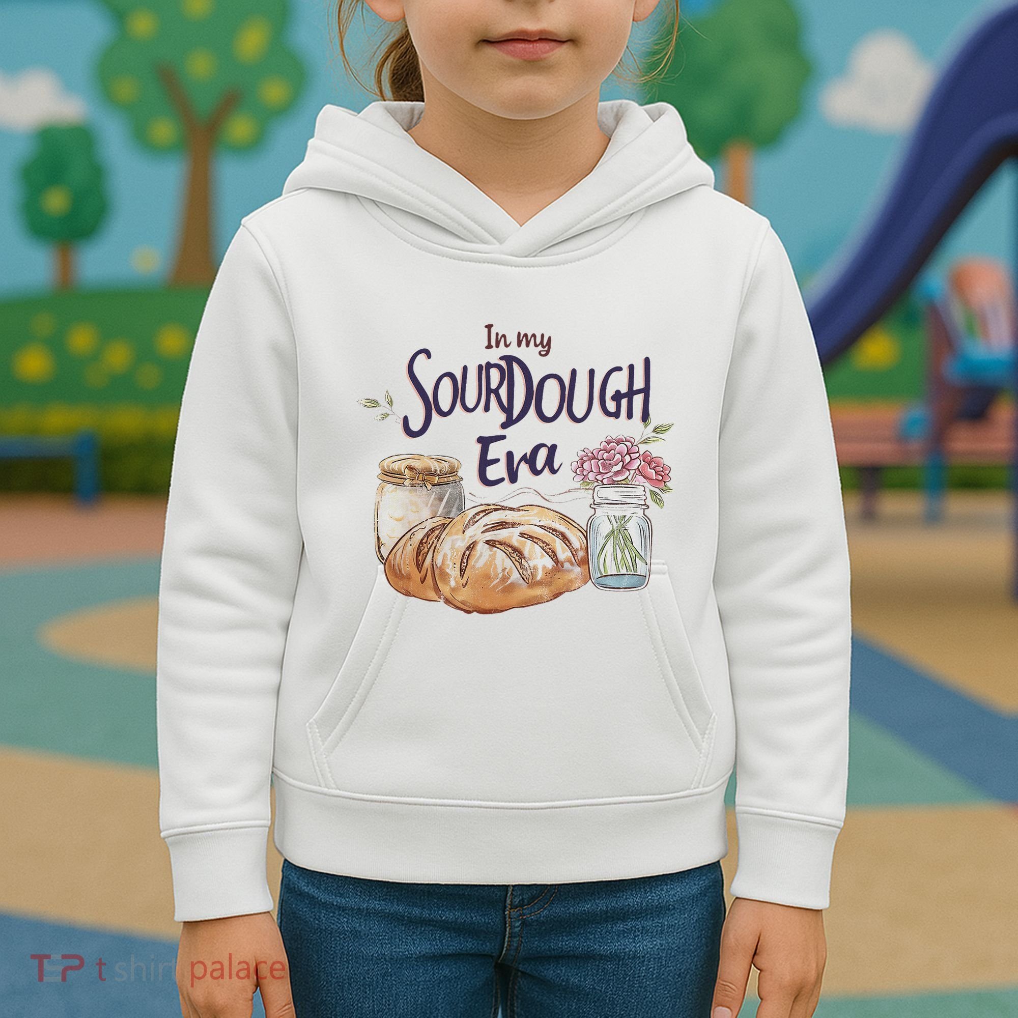 Groovy In My Sourdough Era Funny Pun In My Bread Making Kids Hoodie