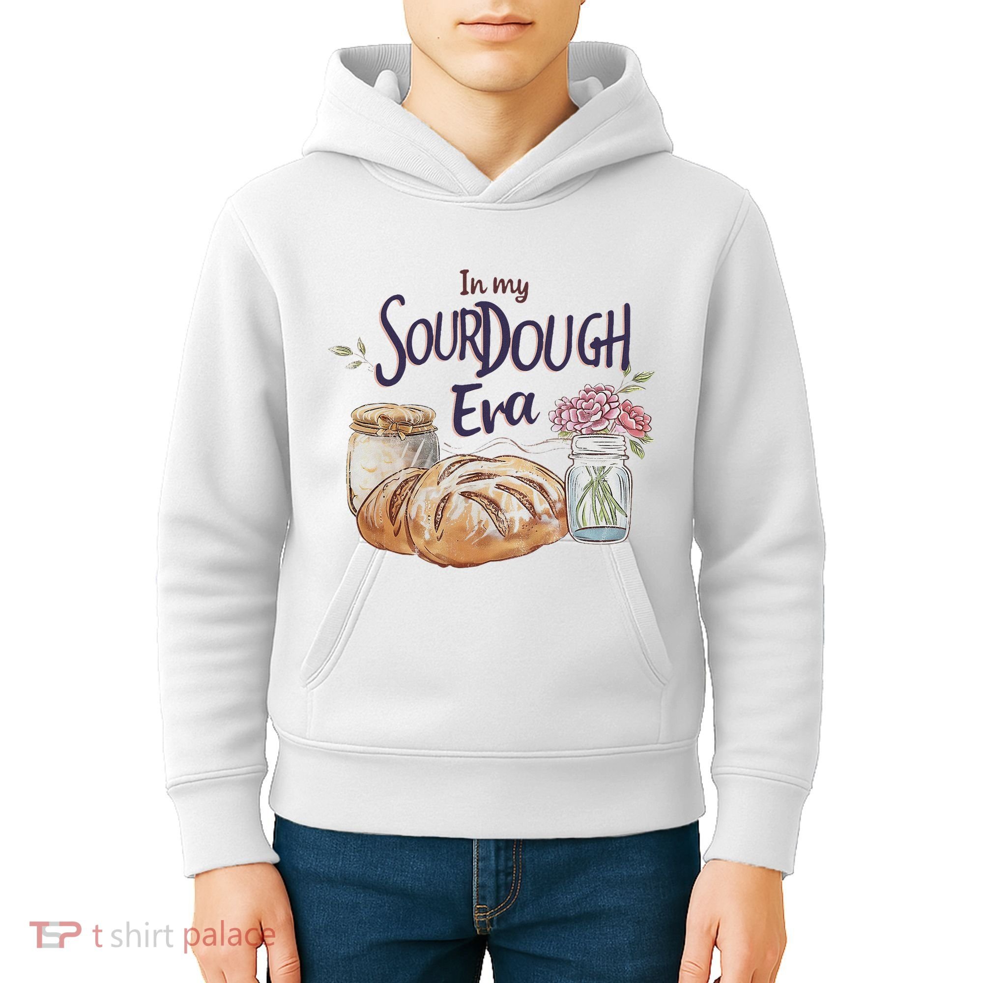 Groovy In My Sourdough Era Funny Pun In My Bread Making Kids Hoodie