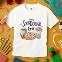 Groovy In My Sourdough Era Funny Pun In My Bread Making Kids T-Shirt thumb 3