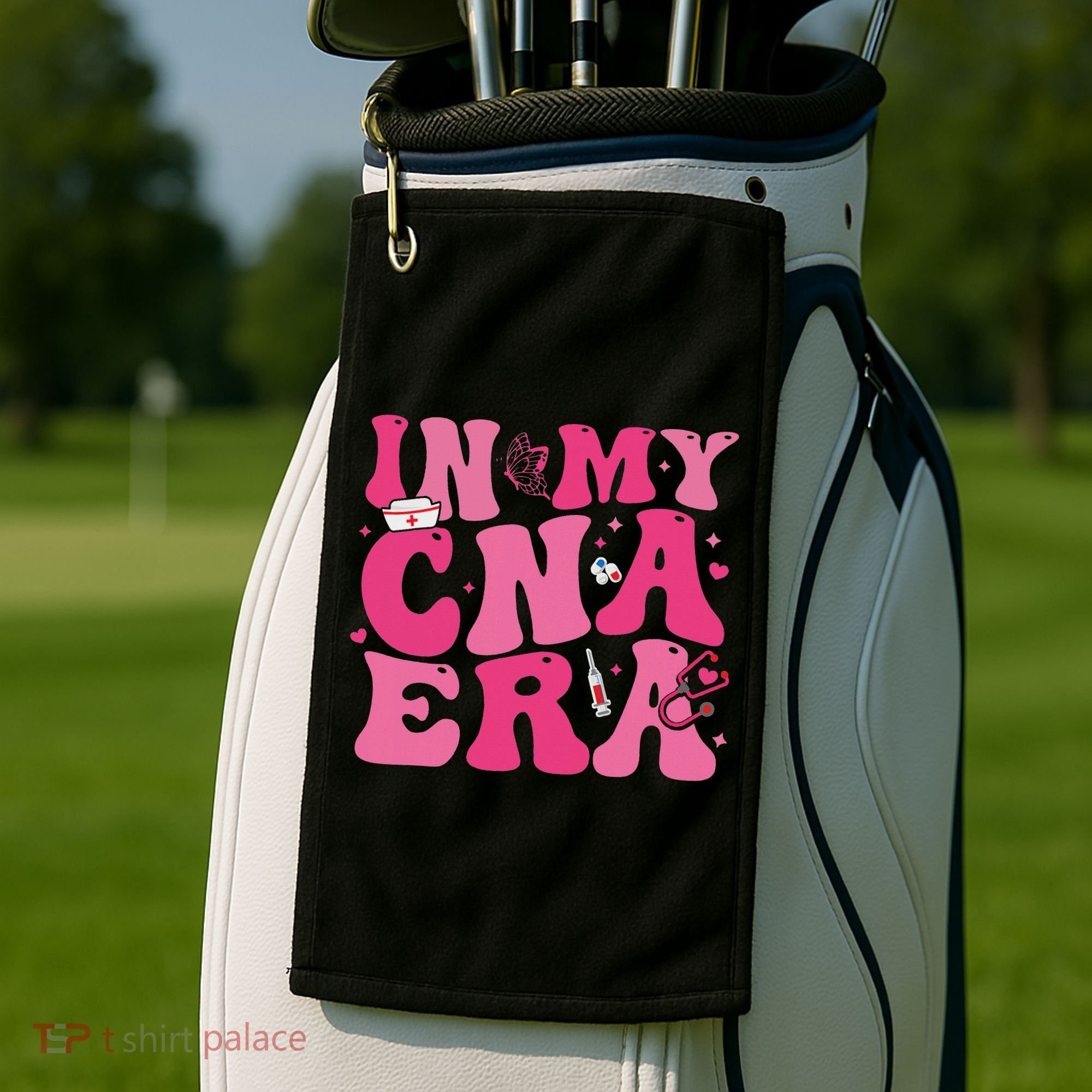 Groovy In My Cna Era Nurse Certified Nursing Assistant Golf Towel