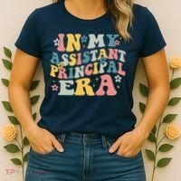 Groovy In My Assistant Principal Era Job Title School Worker Women's T-Shirt thumb 2