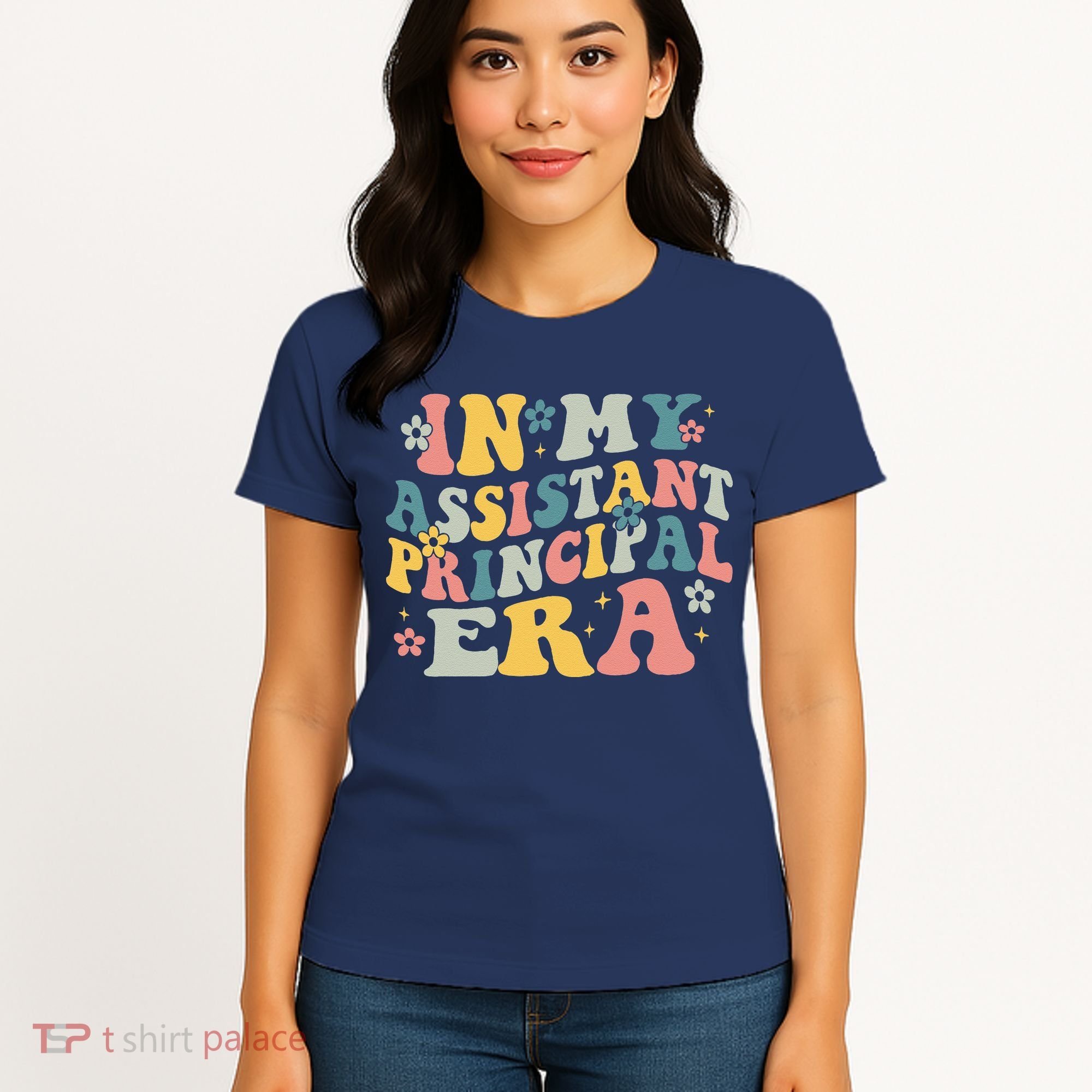 Groovy In My Assistant Principal Era Job Title School Worker Women's T-Shirt