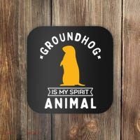 Groundhog Is My Spirit Animal Funny Woodchuck Coaster thumb 0