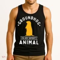 Groundhog Is My Spirit Animal Funny Woodchuck Tank Top thumb 3