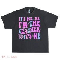 Groovy Its Me Hi Im The Teacher Its Me Teacher Life Urban Oversized Heavyweight T-Shirt thumb 0