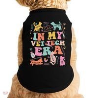 Groovy In My Vet Tech Era Monogrammed Veterinarian Grad Doggie Tank thumb 0