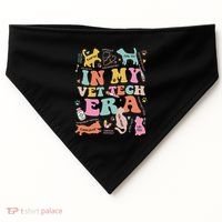 Groovy In My Vet Tech Era Monogrammed Veterinarian Grad USA-Made Doggie Bandana thumb 0