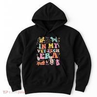 Groovy In My Vet Tech Era Monogrammed Veterinarian Grad Hoodie thumb 0