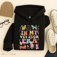 Groovy In My Vet Tech Era Monogrammed Veterinarian Grad Hoodie thumb 4