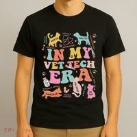 Groovy In My Vet Tech Era Monogrammed Veterinarian Grad T-Shirt thumb 3