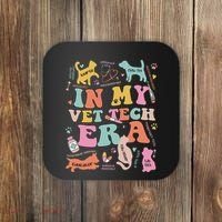Groovy In My Vet Tech Era Monogrammed Veterinarian Grad Coaster thumb 0