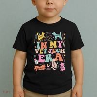 Groovy In My Vet Tech Era Monogrammed Veterinarian Grad Toddler T-Shirt thumb 2