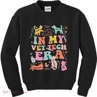 Groovy In My Vet Tech Era Monogrammed Veterinarian Grad Kids Sweatshirt thumb 0