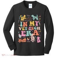 Groovy In My Vet Tech Era Monogrammed Veterinarian Grad Kids Long Sleeve Shirt thumb 0