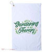 Gardening Is My Therapy Golf Towel thumb 0