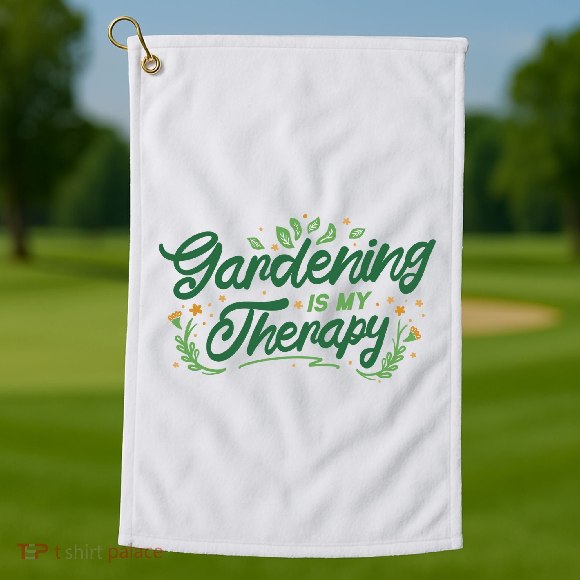 Gardening Is My Therapy Golf Towel