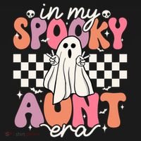 Groovy In My Spooky Aunt Era Retro Auntie Halloween Ghost Gift Backpack thumb 2