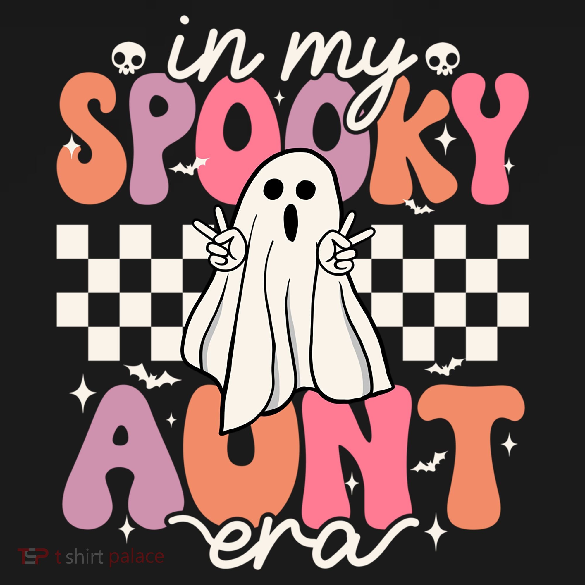 Groovy In My Spooky Aunt Era Retro Auntie Halloween Ghost Gift Backpack