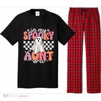 Groovy In My Spooky Aunt Era Retro Auntie Halloween Ghost Gift Pajama Set thumb 0