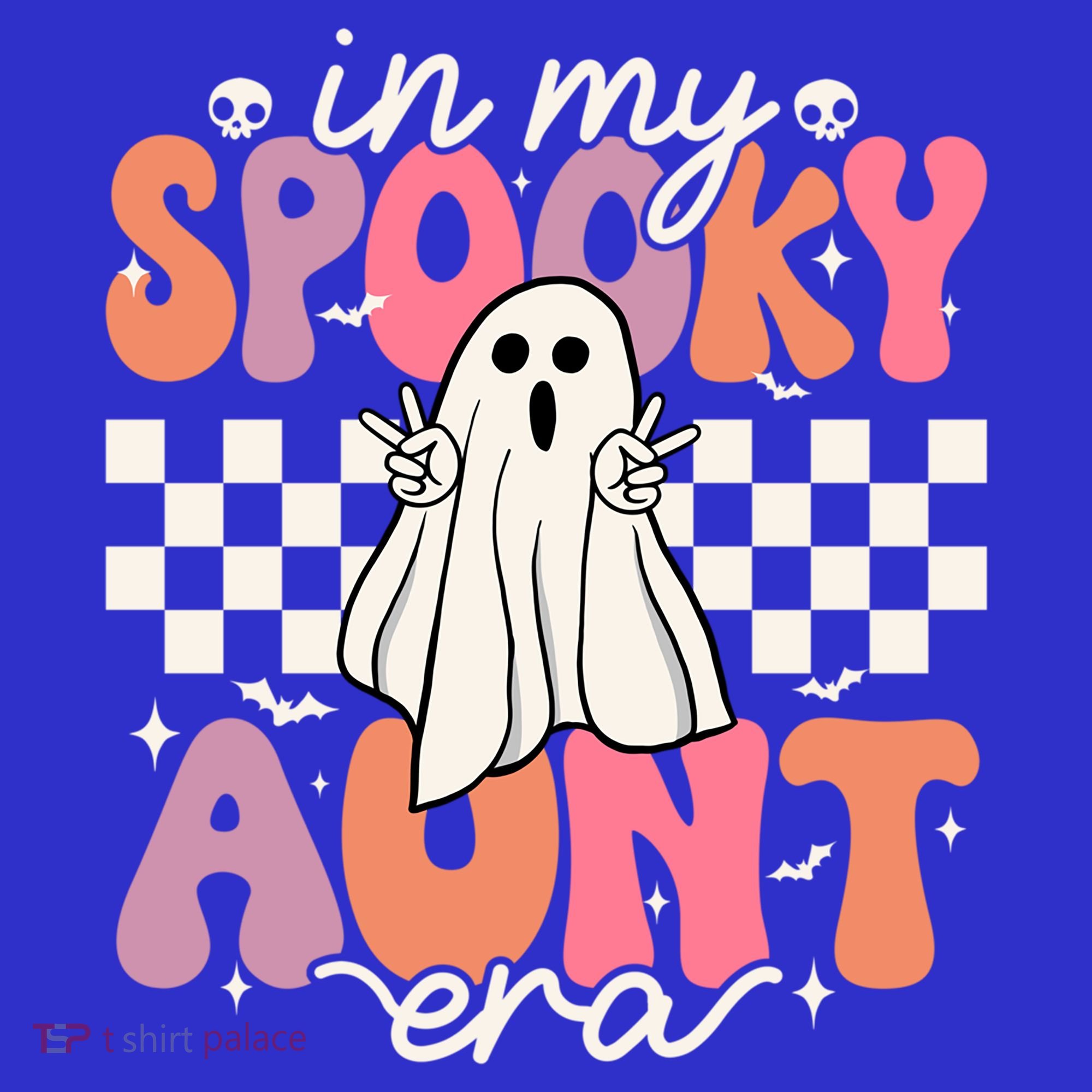 Groovy In My Spooky Aunt Era Retro Auntie Halloween Ghost Gift Hoodie