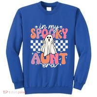 Groovy In My Spooky Aunt Era Retro Auntie Halloween Ghost Gift Sweatshirt thumb 0