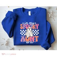 Groovy In My Spooky Aunt Era Retro Auntie Halloween Ghost Gift Sweatshirt thumb 2