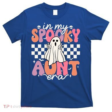 Groovy In My Spooky Aunt Era Retro Auntie Halloween Ghost Gift T-Shirt