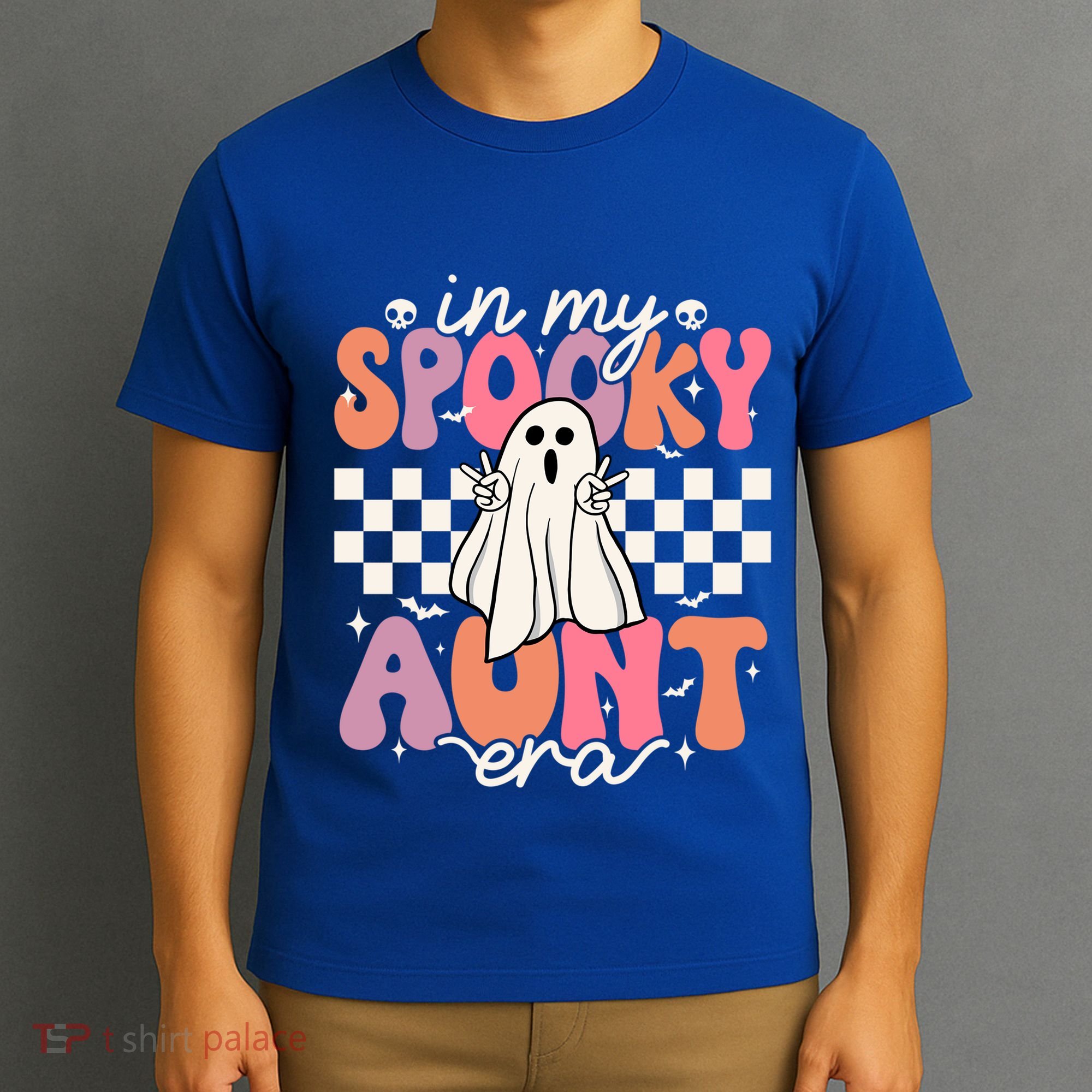 Groovy In My Spooky Aunt Era Retro Auntie Halloween Ghost Gift T-Shirt