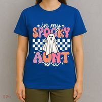Groovy In My Spooky Aunt Era Retro Auntie Halloween Ghost Gift T-Shirt thumb 4