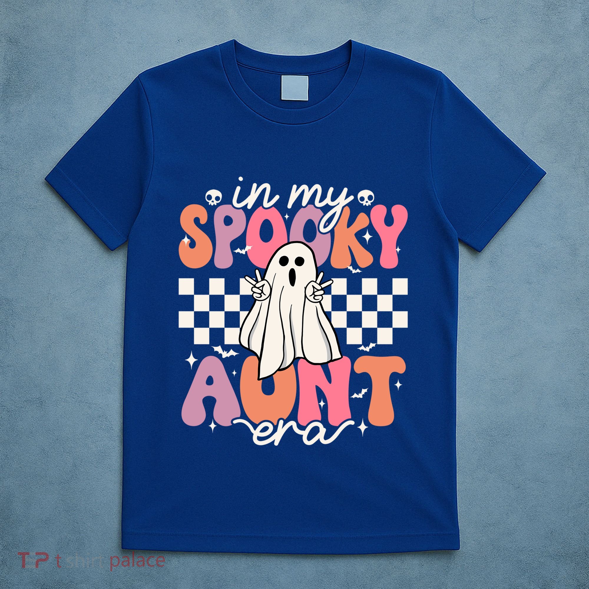 Groovy In My Spooky Aunt Era Retro Auntie Halloween Ghost Gift T-Shirt
