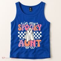 Groovy In My Spooky Aunt Era Retro Auntie Halloween Ghost Gift Tank Top thumb 2
