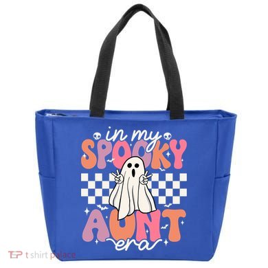 Groovy In My Spooky Aunt Era Retro Auntie Halloween Ghost Gift Tote Bag