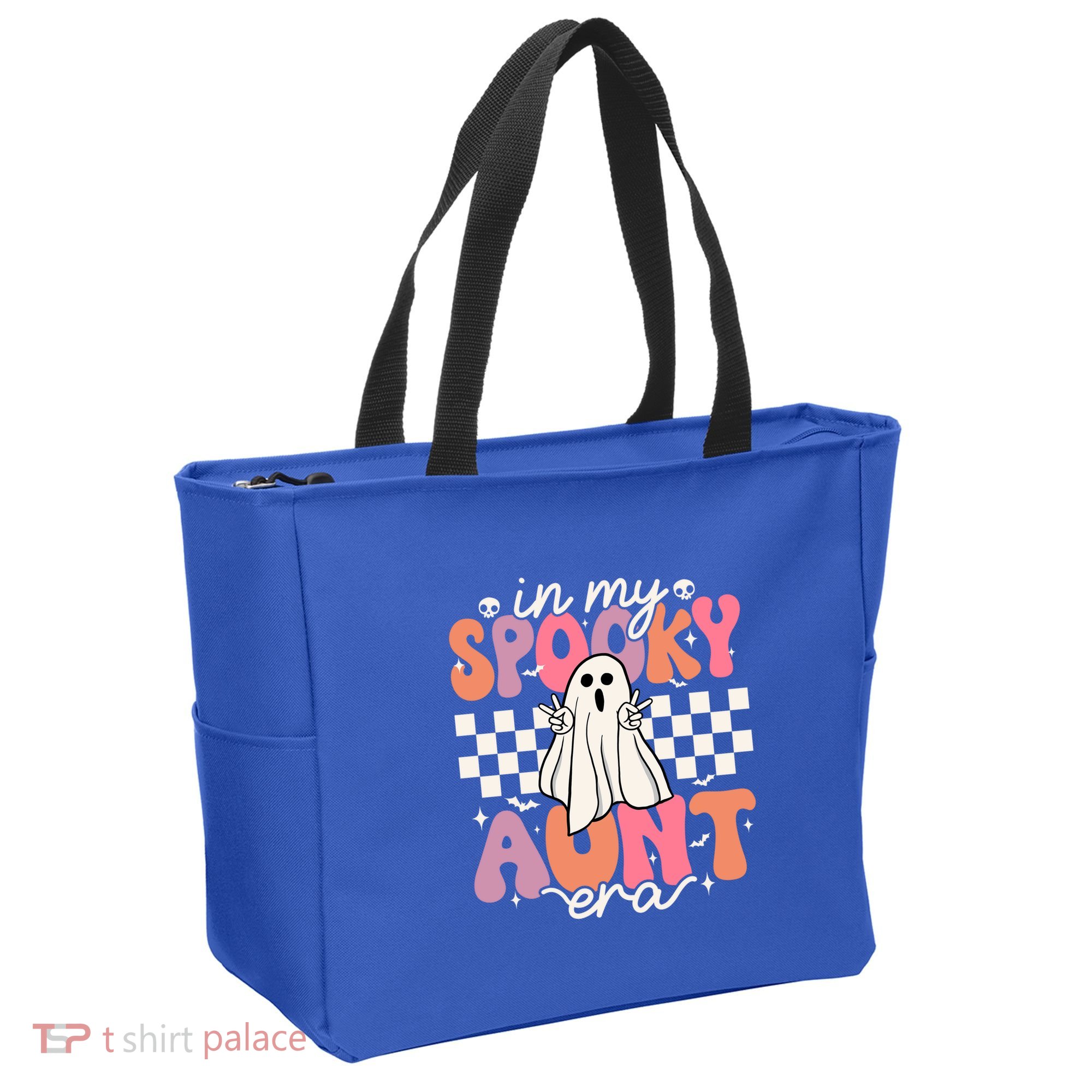 Groovy In My Spooky Aunt Era Retro Auntie Halloween Ghost Gift Tote Bag