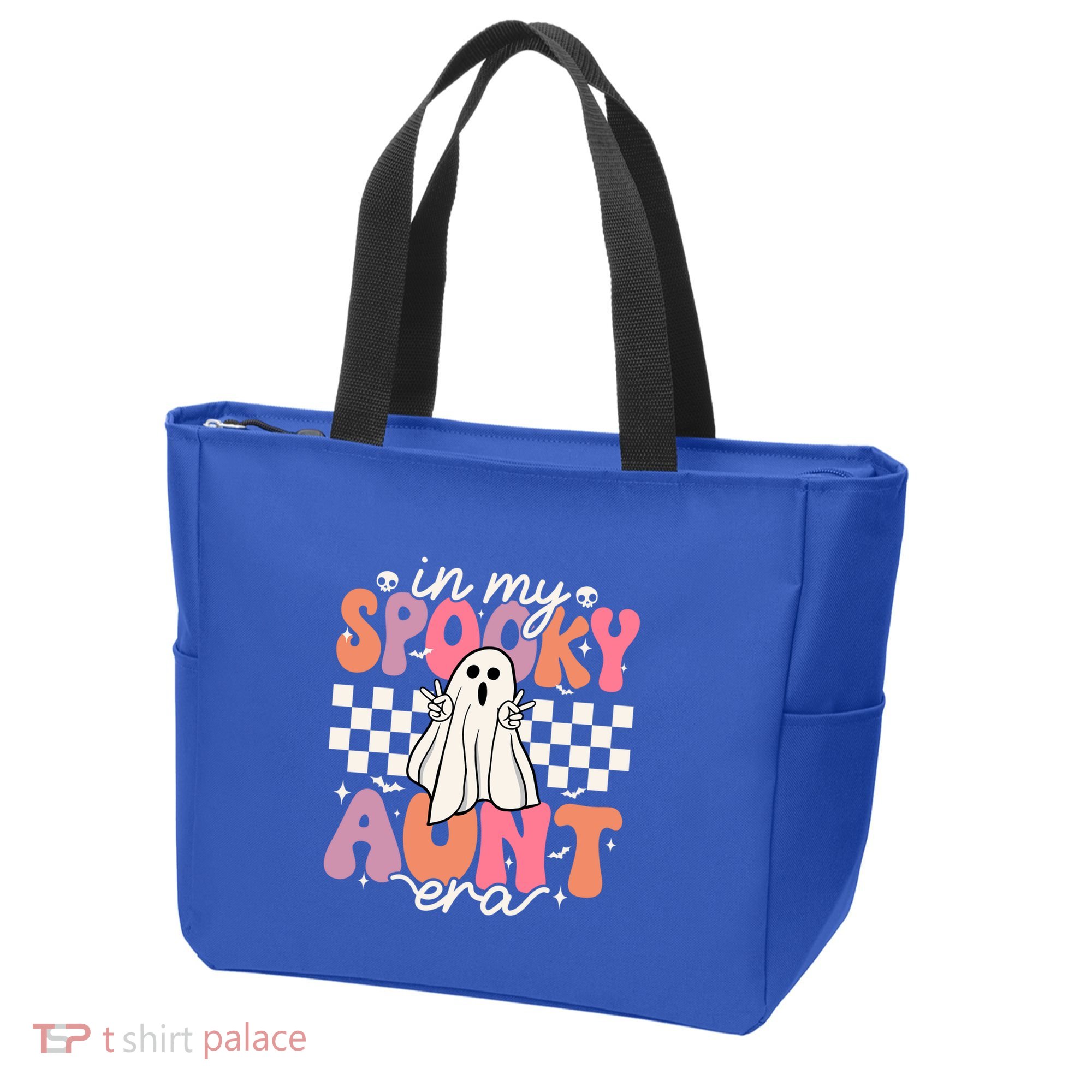 Groovy In My Spooky Aunt Era Retro Auntie Halloween Ghost Gift Tote Bag