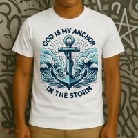 God Is My Anchor In The Storm Christian Jesus Christ Bible T-Shirt thumb 3