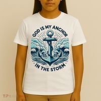 God Is My Anchor In The Storm Christian Jesus Christ Bible T-Shirt thumb 4