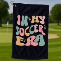 Groovy In My Soccer Era Cute Golf Towel thumb 1