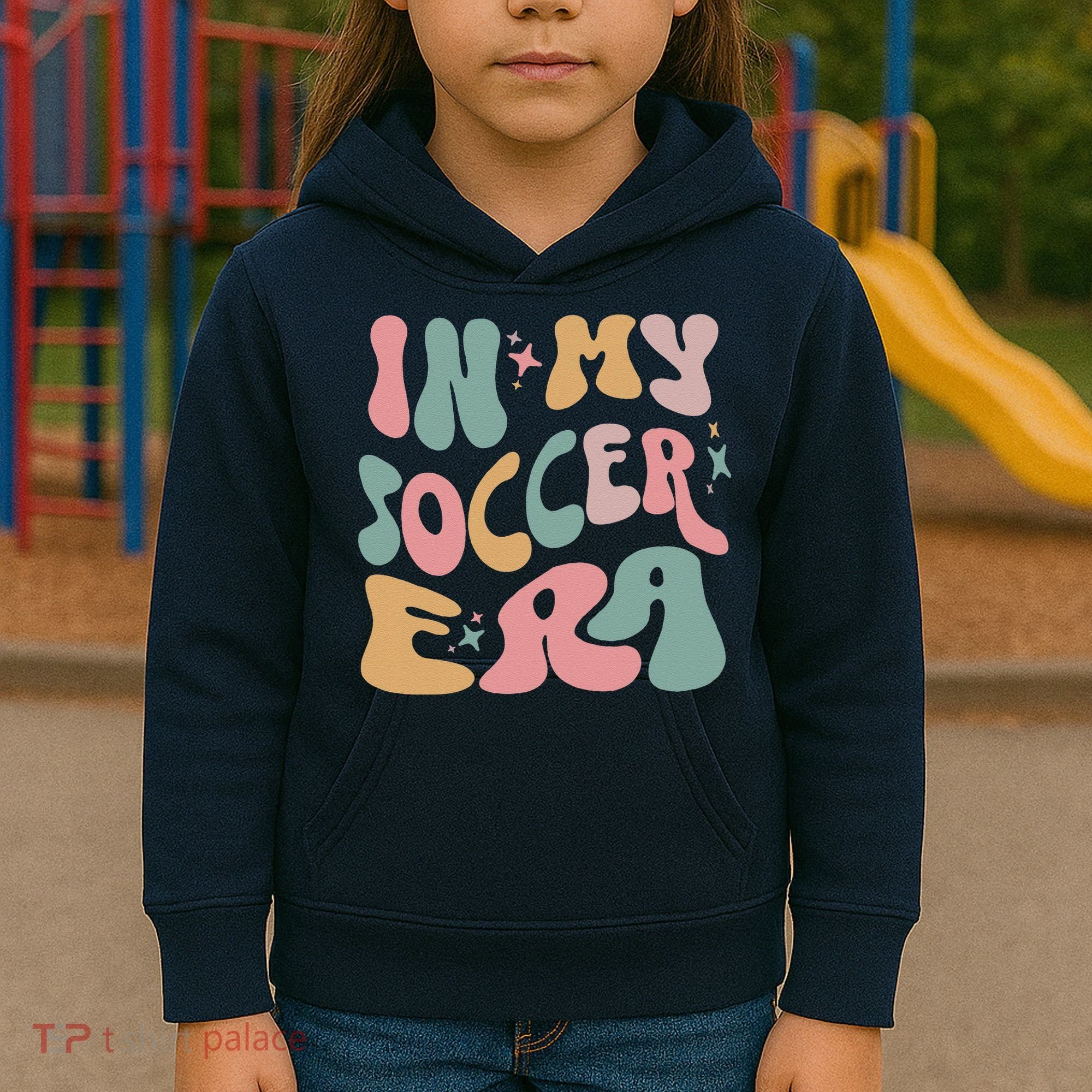 Groovy In My Soccer Era Cute Kids Hoodie