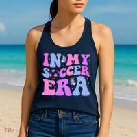 Groovy In My Soccer Era Soccer Player Cute Women's Tank Top thumb 2