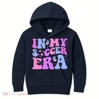 Groovy In My Soccer Era Soccer Player Cute Kids Hoodie thumb 0