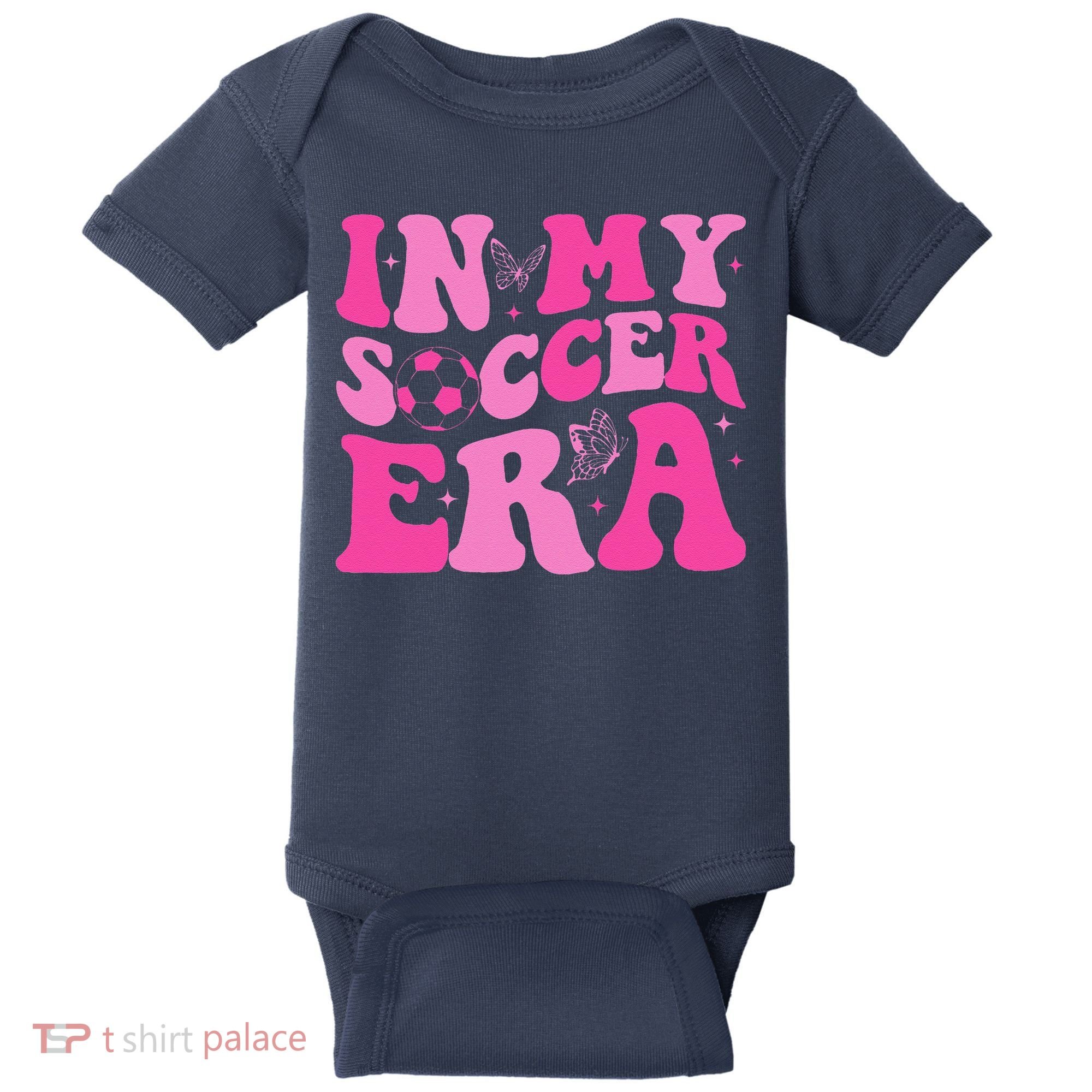 Groovy In My Soccer Era Soccer Player Baby Bodysuit