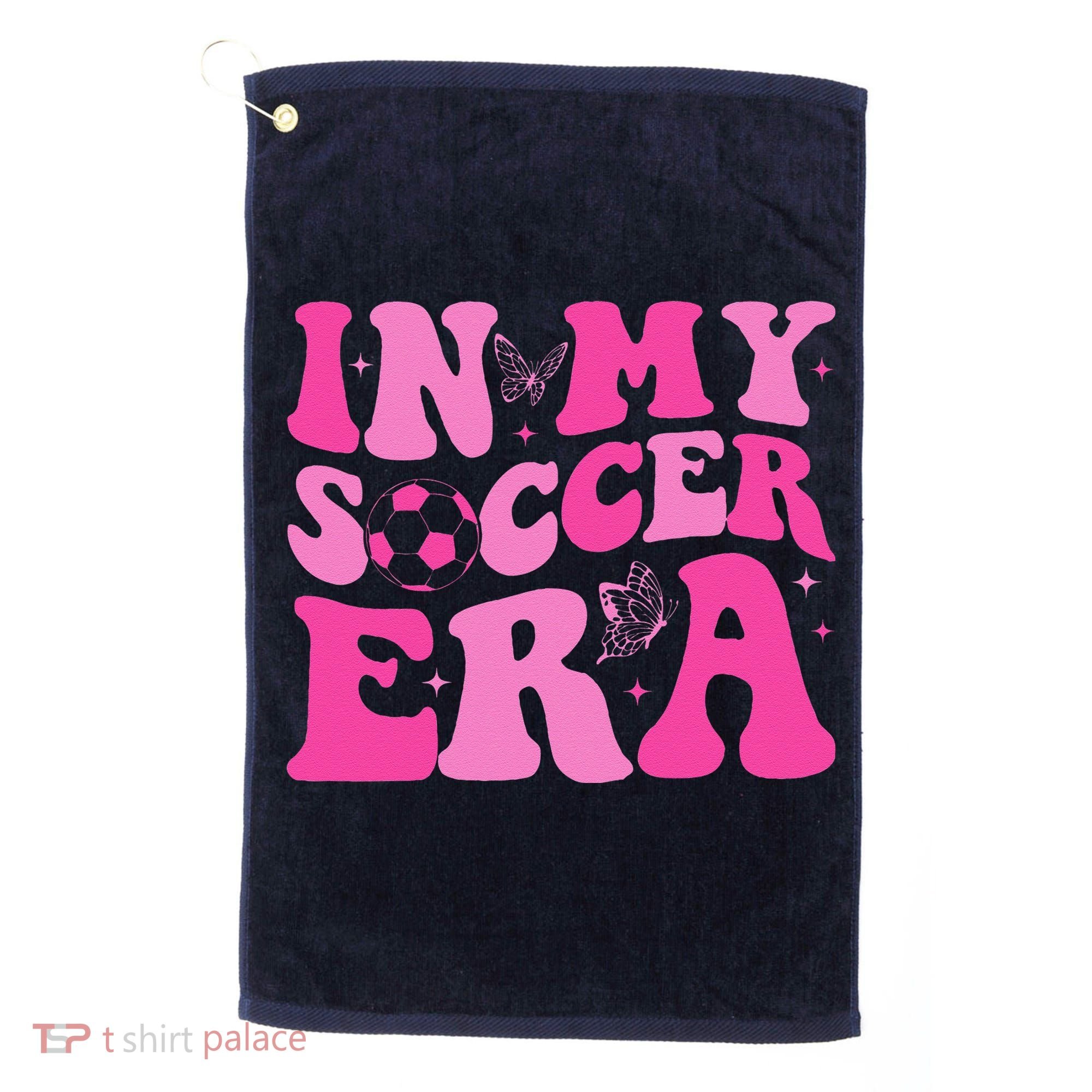 Groovy In My Soccer Era Soccer Player Golf Towel