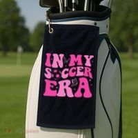 Groovy In My Soccer Era Soccer Player Golf Towel thumb 2