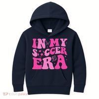 Groovy In My Soccer Era Soccer Player Kids Hoodie thumb 0