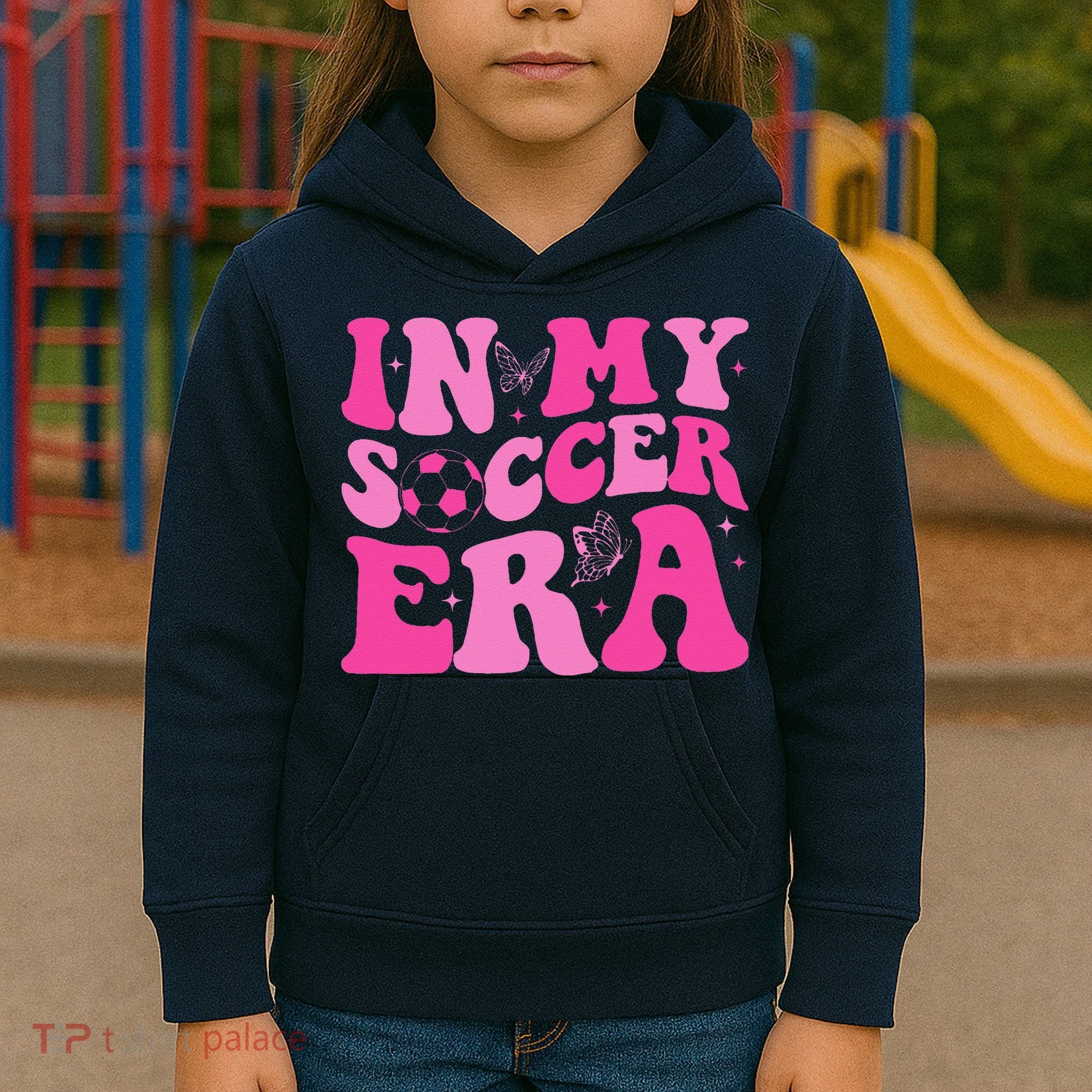Groovy In My Soccer Era Soccer Player Kids Hoodie
