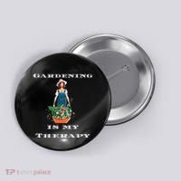Gardening Is My Therapy Cute Gardener Plant Lover Button thumb 0