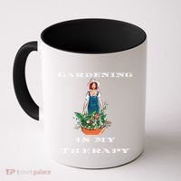 Gardening Is My Therapy Cute Gardener Plant Lover Coffee Mug thumb 0