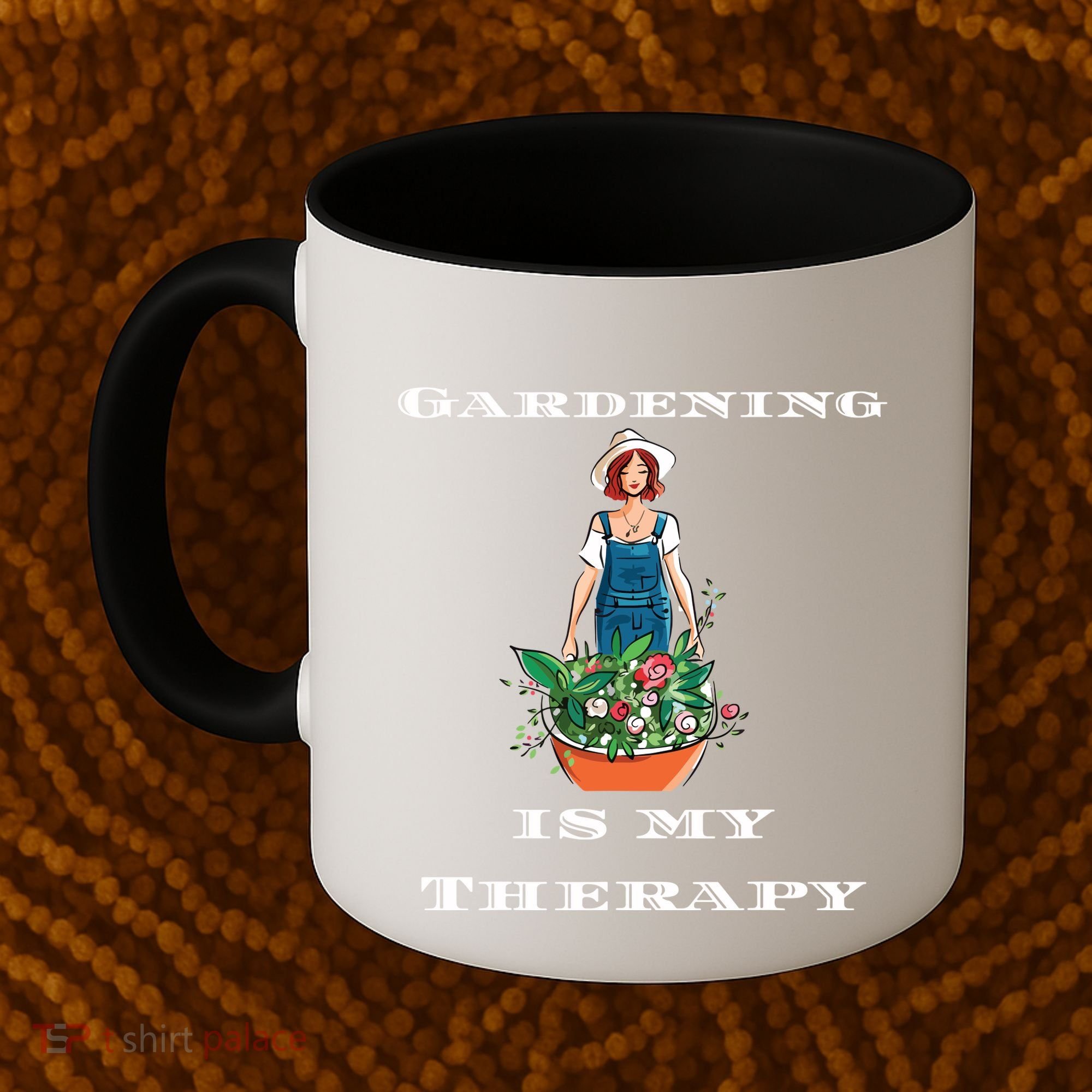 Gardening Is My Therapy Cute Gardener Plant Lover Coffee Mug