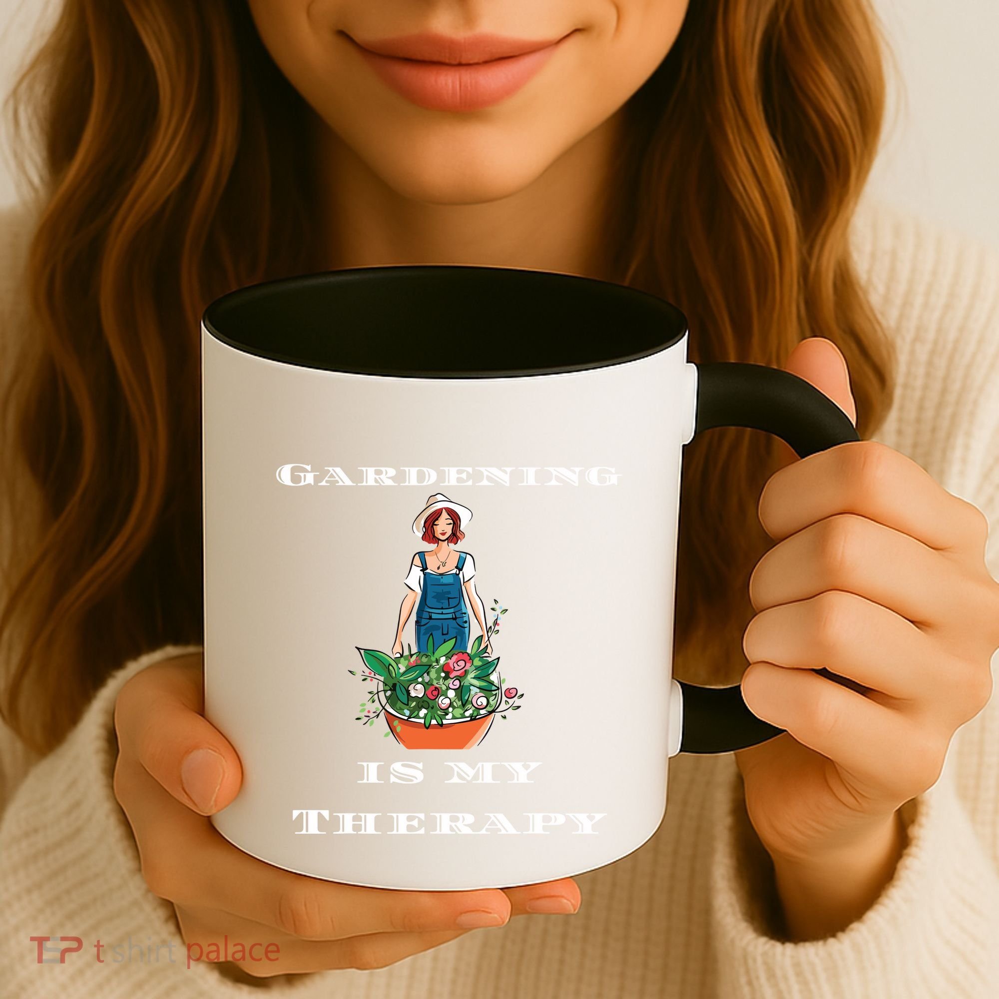 Gardening Is My Therapy Cute Gardener Plant Lover Coffee Mug